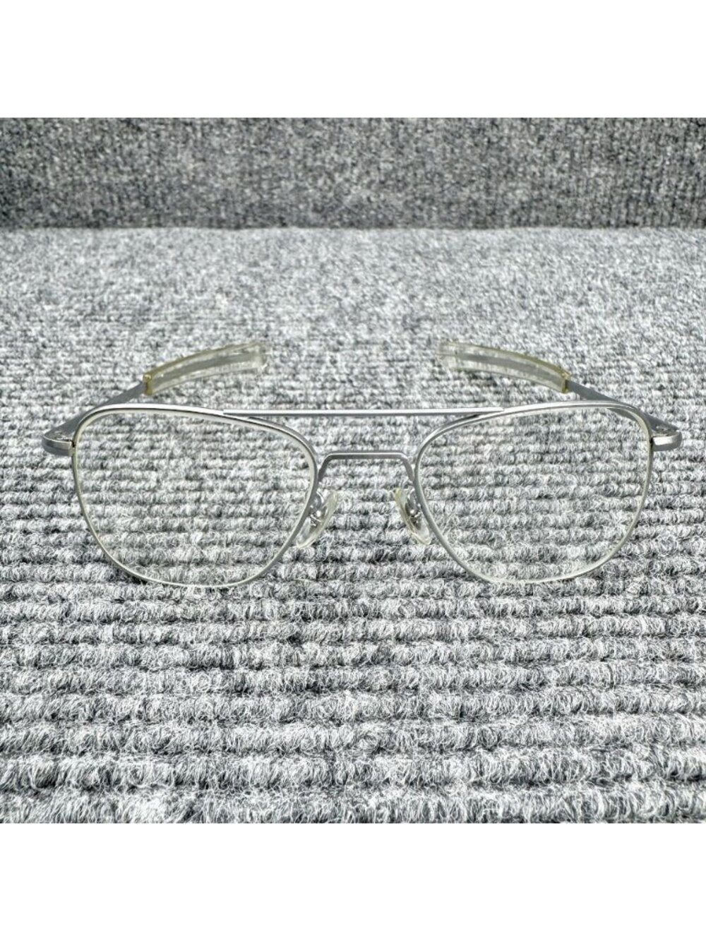 Randolph Engineering USA Aviator Frames Only Eye Glasses 5 1/2 Silver Metal Vtg